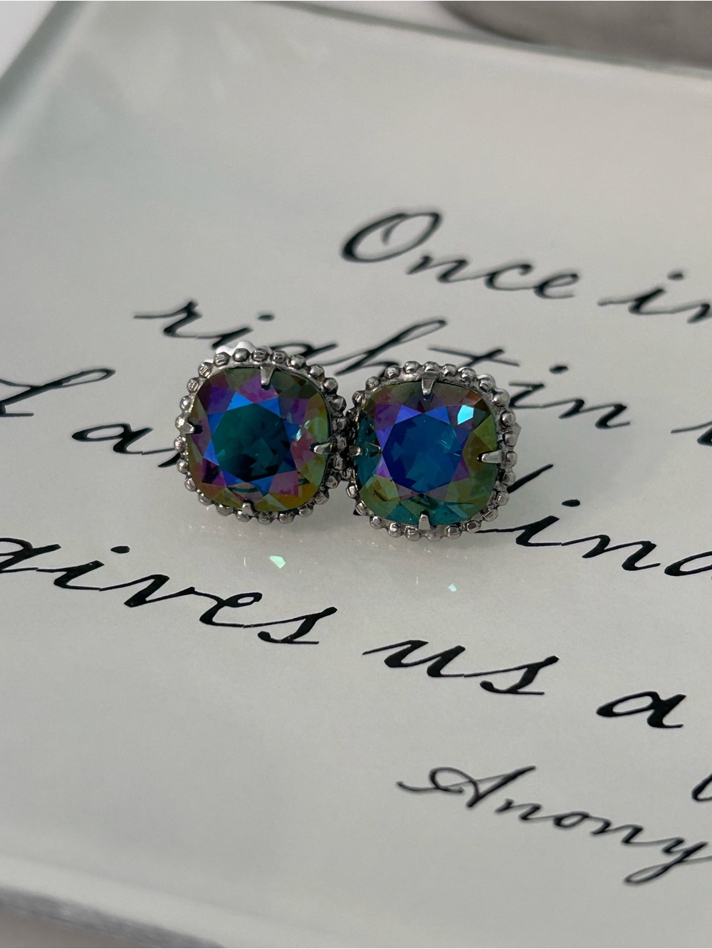 Sorelli Crystal multifaceted stud earrings